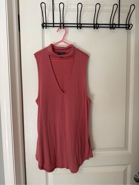 Express Burnt Red Sleeveless V-Neck Tank Top - Size Small